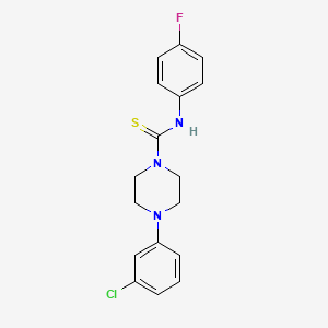4-(3-chlorophenyl)-N-(4-fluorophenyl)-1-piperazinecarbothioamide