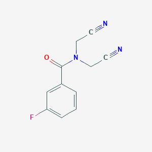 molecular formula C11H8FN3O B5876563 N,N-bis(cyanomethyl)-3-fluorobenzamide 