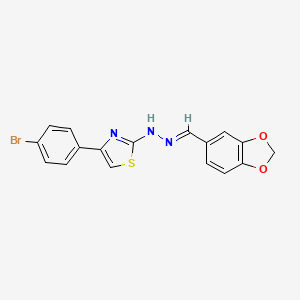 molecular formula C17H12BrN3O2S B5876565 1,3-benzodioxole-5-carbaldehyde [4-(4-bromophenyl)-1,3-thiazol-2-yl]hydrazone 