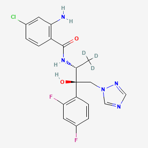 molecular formula C19H18ClF2N5O2 B587657 2-Amino-4-chloro-N-[(2R,3R)-1,1,1-trideuterio-3-(2,4-difluorophenyl)-3-hydroxy-4-(1,2,4-triazol-1-yl)butan-2-yl]benzamide CAS No. 1330169-87-3