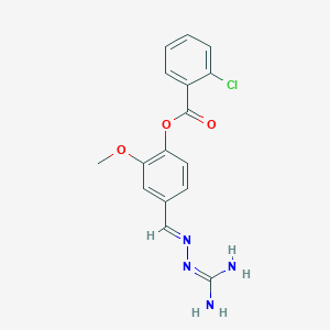 4-[(diaminomethylene)carbonohydrazonoyl]-2-methoxyphenyl 2-chlorobenzoate