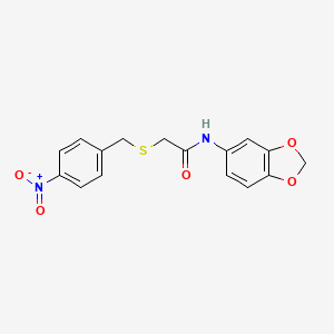 molecular formula C16H14N2O5S B5876604 N-1,3-benzodioxol-5-yl-2-[(4-nitrobenzyl)thio]acetamide 