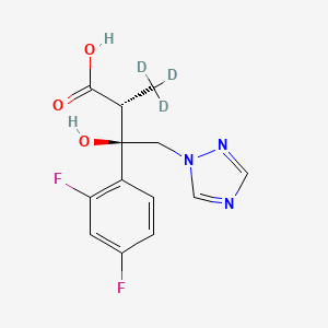 molecular formula C13H13F2N3O3 B587666 (alphaR,betaR)-beta-(2,4-Difluorophenyl)-beta-hydroxy-alpha-methyl-1H-1,2,4-triazole-1-butanoic Acid-d3 CAS No. 1329610-75-4