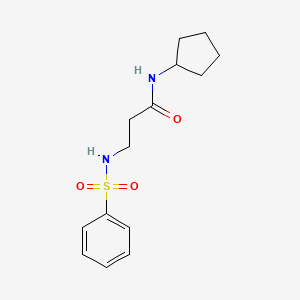 molecular formula C14H20N2O3S B5876663 N~1~-cyclopentyl-N~3~-(phenylsulfonyl)-beta-alaninamide 