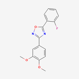 molecular formula C16H13FN2O3 B5876695 3-(3,4-dimethoxyphenyl)-5-(2-fluorophenyl)-1,2,4-oxadiazole 
