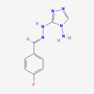 molecular formula C9H9FN6 B5876712 4-fluorobenzaldehyde (4-amino-4H-1,2,4-triazol-3-yl)hydrazone 