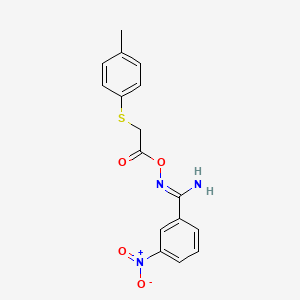 molecular formula C16H15N3O4S B5876720 N'-({[(4-methylphenyl)thio]acetyl}oxy)-3-nitrobenzenecarboximidamide 