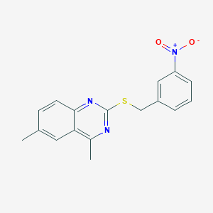 molecular formula C17H15N3O2S B5876725 4,6-dimethyl-2-[(3-nitrobenzyl)thio]quinazoline 