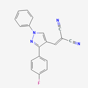 molecular formula C19H11FN4 B5876749 {[3-(4-fluorophenyl)-1-phenyl-1H-pyrazol-4-yl]methylene}malononitrile 