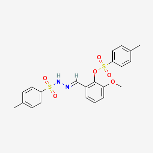 molecular formula C22H22N2O6S2 B5876757 2-methoxy-6-{2-[(4-methylphenyl)sulfonyl]carbonohydrazonoyl}phenyl 4-methylbenzenesulfonate 