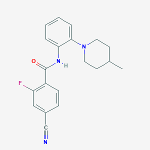 molecular formula C20H20FN3O B5876779 4-cyano-2-fluoro-N-[2-(4-methyl-1-piperidinyl)phenyl]benzamide 
