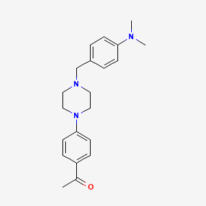 molecular formula C21H27N3O B5876788 1-(4-{4-[4-(dimethylamino)benzyl]-1-piperazinyl}phenyl)ethanone CAS No. 415721-84-5
