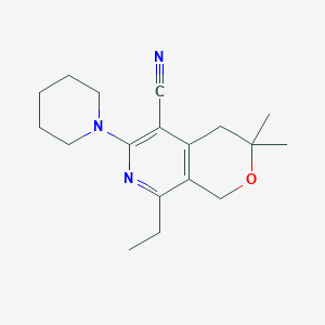 molecular formula C18H25N3O B5876799 8-ethyl-3,3-dimethyl-6-(1-piperidinyl)-3,4-dihydro-1H-pyrano[3,4-c]pyridine-5-carbonitrile 