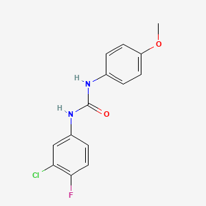 molecular formula C14H12ClFN2O2 B5876809 N-(3-chloro-4-fluorophenyl)-N'-(4-methoxyphenyl)urea 