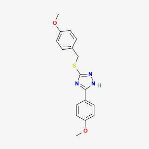 molecular formula C17H17N3O2S B5876861 3-[(4-methoxybenzyl)thio]-5-(4-methoxyphenyl)-4H-1,2,4-triazole 