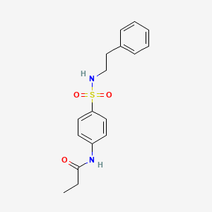 molecular formula C17H20N2O3S B5876870 N-(4-{[(2-phenylethyl)amino]sulfonyl}phenyl)propanamide 