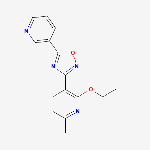molecular formula C15H14N4O2 B5876876 2-ethoxy-6-methyl-3-[5-(3-pyridinyl)-1,2,4-oxadiazol-3-yl]pyridine 