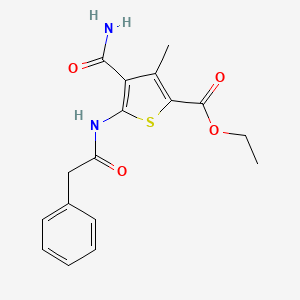molecular formula C17H18N2O4S B5876908 ethyl 4-(aminocarbonyl)-3-methyl-5-[(phenylacetyl)amino]-2-thiophenecarboxylate 