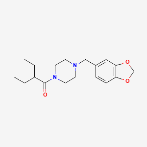 molecular formula C18H26N2O3 B5876930 1-(1,3-benzodioxol-5-ylmethyl)-4-(2-ethylbutanoyl)piperazine 