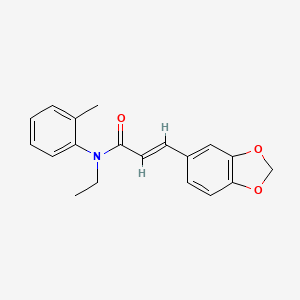 3-(1,3-benzodioxol-5-yl)-N-ethyl-N-(2-methylphenyl)acrylamide