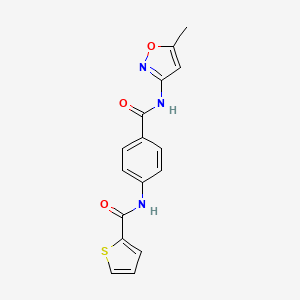 molecular formula C16H13N3O3S B5876957 N-(4-{[(5-methyl-3-isoxazolyl)amino]carbonyl}phenyl)-2-thiophenecarboxamide 