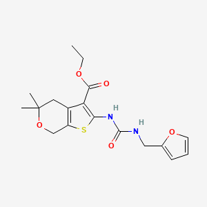 molecular formula C18H22N2O5S B5876987 ethyl 2-({[(2-furylmethyl)amino]carbonyl}amino)-5,5-dimethyl-4,7-dihydro-5H-thieno[2,3-c]pyran-3-carboxylate 