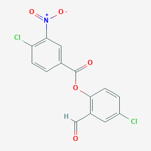molecular formula C14H7Cl2NO5 B5877043 4-chloro-2-formylphenyl 4-chloro-3-nitrobenzoate 