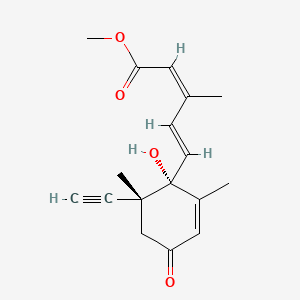 molecular formula C17H20O4 B587707 甲基 (2Z,4E)-5-[(1R,6R)-6-乙炔基-1-羟基-2,6-二甲基-4-氧代环己-2-烯-1-基]-3-甲基戊-2,4-二烯酸酯 CAS No. 192987-96-5