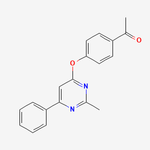 molecular formula C19H16N2O2 B5877084 1-{4-[(2-methyl-6-phenyl-4-pyrimidinyl)oxy]phenyl}ethanone 