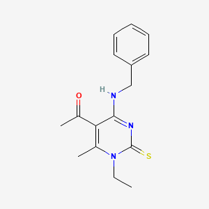 molecular formula C16H19N3OS B5877118 1-[4-(benzylamino)-1-ethyl-6-methyl-2-thioxo-1,2-dihydro-5-pyrimidinyl]ethanone 