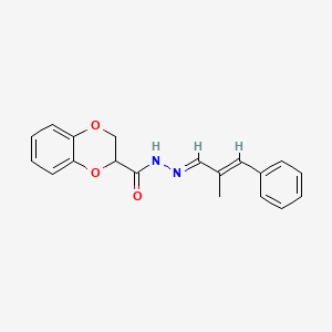 molecular formula C19H18N2O3 B5877129 N'-(2-methyl-3-phenyl-2-propen-1-ylidene)-2,3-dihydro-1,4-benzodioxine-2-carbohydrazide 