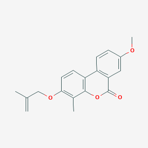 molecular formula C19H18O4 B5877150 8-methoxy-4-methyl-3-[(2-methyl-2-propen-1-yl)oxy]-6H-benzo[c]chromen-6-one 