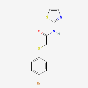 molecular formula C11H9BrN2OS2 B5877162 2-[(4-bromophenyl)thio]-N-1,3-thiazol-2-ylacetamide 