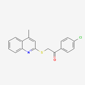 molecular formula C18H14ClNOS B5877190 1-(4-chlorophenyl)-2-[(4-methyl-2-quinolinyl)thio]ethanone 