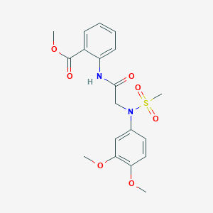 molecular formula C19H22N2O7S B5877213 methyl 2-{[N-(3,4-dimethoxyphenyl)-N-(methylsulfonyl)glycyl]amino}benzoate 