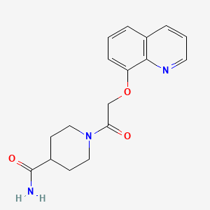 molecular formula C17H19N3O3 B5877239 1-[(8-quinolinyloxy)acetyl]-4-piperidinecarboxamide 