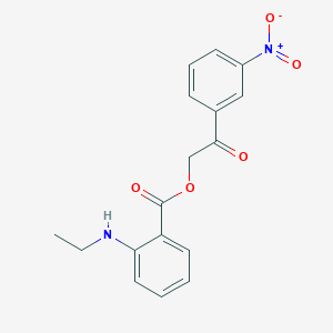 molecular formula C17H16N2O5 B5877254 2-(3-nitrophenyl)-2-oxoethyl 2-(ethylamino)benzoate 