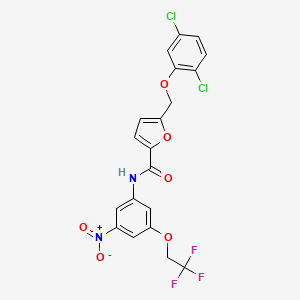 molecular formula C20H13Cl2F3N2O6 B5877297 5-[(2,5-dichlorophenoxy)methyl]-N-[3-nitro-5-(2,2,2-trifluoroethoxy)phenyl]-2-furamide 