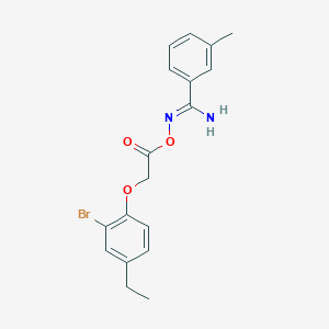 molecular formula C18H19BrN2O3 B5877300 N'-{[(2-bromo-4-ethylphenoxy)acetyl]oxy}-3-methylbenzenecarboximidamide 