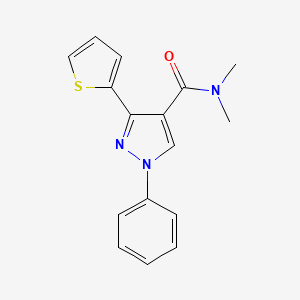 molecular formula C16H15N3OS B5877306 N,N-dimethyl-1-phenyl-3-(2-thienyl)-1H-pyrazole-4-carboxamide 