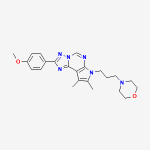 molecular formula C23H28N6O2 B5877370 2-(4-methoxyphenyl)-8,9-dimethyl-7-[3-(4-morpholinyl)propyl]-7H-pyrrolo[3,2-e][1,2,4]triazolo[1,5-c]pyrimidine 