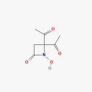 molecular formula C7H9NO4 B587738 1,1'-(1-Hydroxy-4-oxoazetidine-2,2-diyl)diethanone CAS No. 141942-33-8