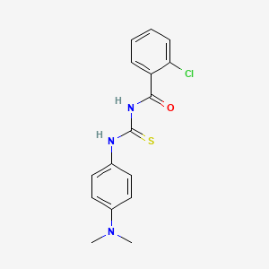 molecular formula C16H16ClN3OS B5877395 2-chloro-N-({[4-(dimethylamino)phenyl]amino}carbonothioyl)benzamide 
