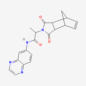 molecular formula C20H18N4O3 B5877406 2-(3,5-dioxo-4-azatricyclo[5.2.1.0~2,6~]dec-8-en-4-yl)-N-6-quinoxalinylpropanamide 