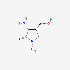 molecular formula C5H10N2O3 B587745 (3R,4R)-3-Amino-1-hydroxy-4-hydroxymethyl-pyrrolidin-2-one CAS No. 142229-15-0