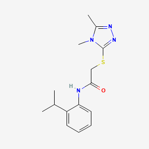 molecular formula C15H20N4OS B5877457 2-[(4,5-dimethyl-4H-1,2,4-triazol-3-yl)thio]-N-(2-isopropylphenyl)acetamide 