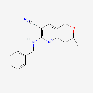 2-(benzylamino)-7,7-dimethyl-7,8-dihydro-5H-pyrano[4,3-b]pyridine-3-carbonitrile