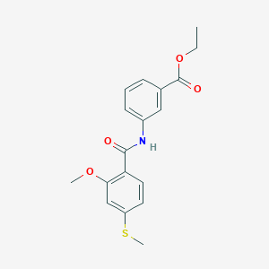 molecular formula C18H19NO4S B5877507 ethyl 3-{[2-methoxy-4-(methylthio)benzoyl]amino}benzoate 