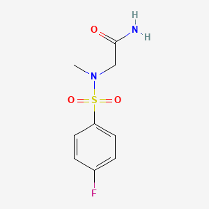 molecular formula C9H11FN2O3S B5877508 N~2~-[(4-fluorophenyl)sulfonyl]-N~2~-methylglycinamide 