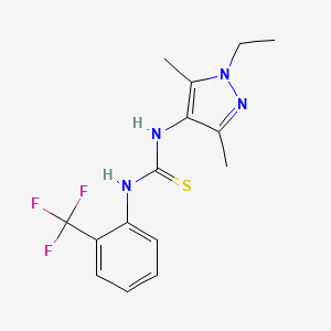 molecular formula C15H17F3N4S B5877513 N-(1-ethyl-3,5-dimethyl-1H-pyrazol-4-yl)-N'-[2-(trifluoromethyl)phenyl]thiourea 